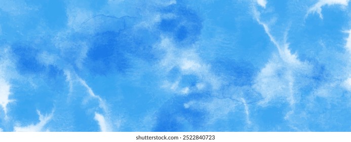 Blue watercolor abstract background, wallpaper, design element. Colorful hand painted texture, wash. Abstract clouds, sea, water drops texture. 
