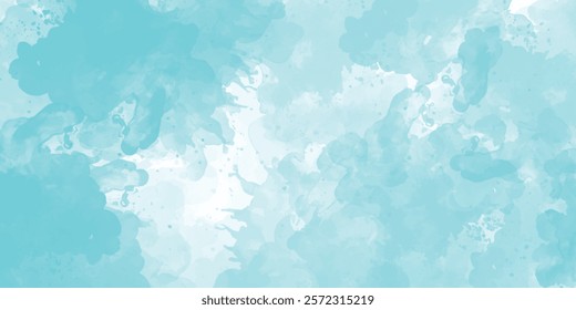 Blue watercolor abstract cloudy sky background blue  with clouds. Light  shades watercolor background  hand painted abstract soft 
 watercolor clouds