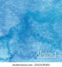 Blue watercolor art vector background for cover design, poster, cover, banner, flyer, cards. Hand-drawn brush strokes. Abstract grunge watercolour illustration for background.