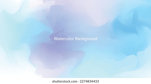 Blue Watercolor Background. Abstract Art Wallpaper. Vector Illustration