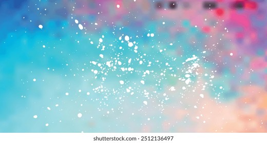 blue watercolor background design with colorful pink orange border and bright center, faded and watercolor edges, modern, vector.