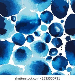 Fondo azul de la acuarela, azulejo inconsútil del modelo. dibujo de la mano. No IA, Ilustración vectorial