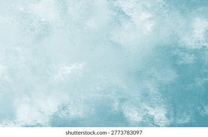 Blue Watercolor Background With Soft Washes, Layered Pigment Creating Gentle Gradient From Aqua To Teal, Subtle Granulation And Light Hand Drawn Texture Evoking Calm Coastal Atmosphere, Airy