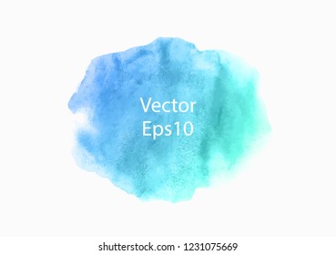 blue watercolor background, texture, template. vector illustration.