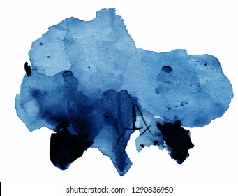 blue watercolor background, texture, template. Stock vector illustration