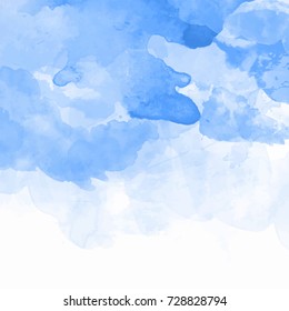 Blue watercolor background vector 