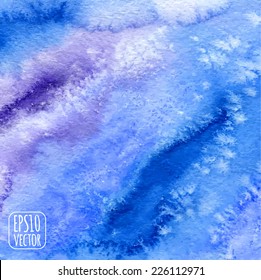 Blue watercolor background. Vector illustration.