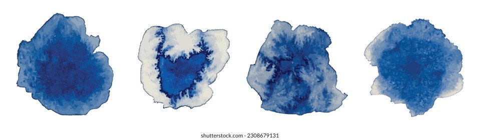 Blauwasserfarbener Hintergrund, Vektorgrafik einzeln auf Weiß