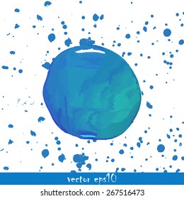 Blue watercolor background - Vector illustration.