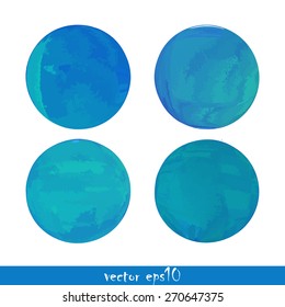 Blue watercolor background - Vector illustration.