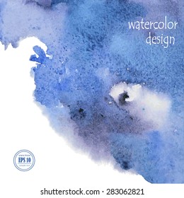Blue Watercolor Background, Vector Illustration