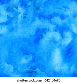 Blue Watercolor Background, Vector Seamless Pattern Tile