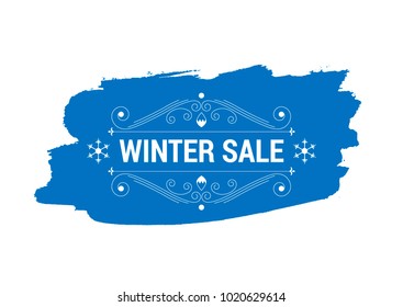 Blue watercolor banner for websites and printing. You can use it for invitations, postcards, ads. Vector illustration.

