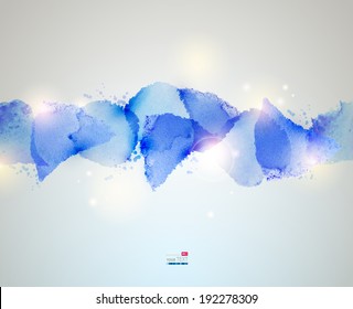 Blue watercolor blot 