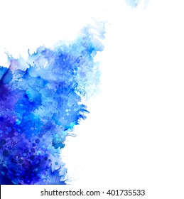 Blue watercolor blot 