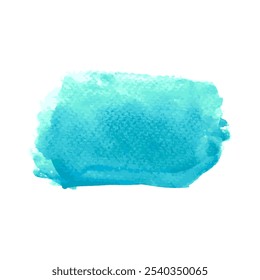 Blue watercolor blot background. Brush stroke abstract shape. Paint stain wallpaper.