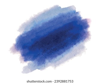 Blaue Aquarellpinsel auf isoliertem Hintergrund, Vektorgrafik