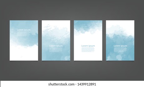 Blue Watercolor Brochure Template For You Design,vector.
