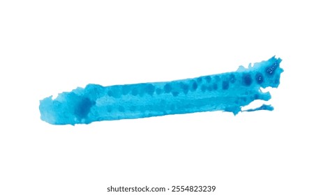 Blue watercolor brush stroke isolated on white background