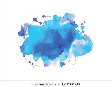 blue watercolor brush strokes background vector design element