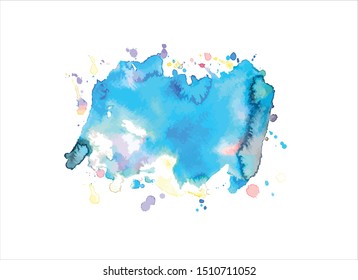 blue watercolor brush strokes background vector design element