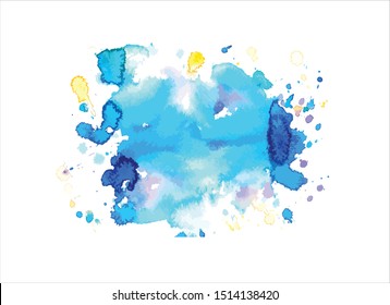 blue watercolor brush strokes background vector design element