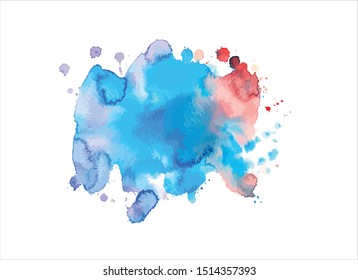 blue watercolor brush strokes background vector design element