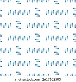 Blue Watercolor Brush Strokes Minimal Seamless Pattern