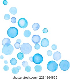 Blue Watercolor Bubbles Vector Illustration