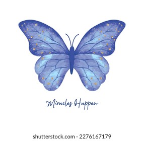 Mariposa de color azul, diseño vectorial