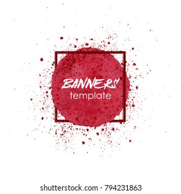 Blue watercolor circle splashes, design element. Vector illustration