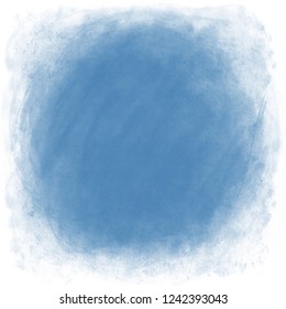 Blue watercolor circle textured background. Created with real brush strokes. Vector.