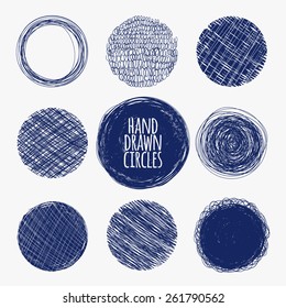 Blue watercolor circular.