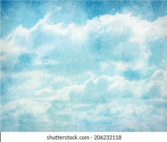 Blue Watercolor Clouds And Sky Background