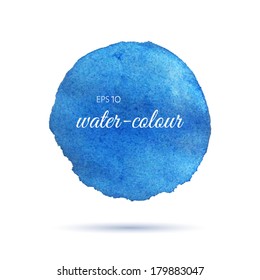 Blue watercolor design element, vector illustration
