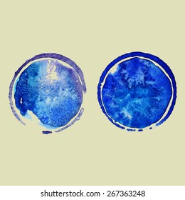 Blue watercolor drops vector