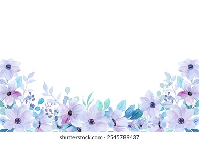Vetor de fundo azul da flor da aquarela para o projeto 