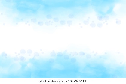 blue watercolor frame background