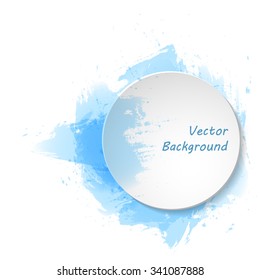 Blue watercolor frame. For banner, poster, web design, advertisement. Vector illustration