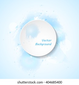 Blue watercolor frame. For banner, poster, web design, advertisement. Abstract background. Vector illustration