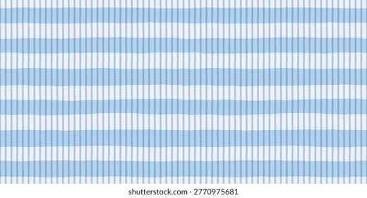 Blue watercolor gingham seamless pattern, hand drawn checkered background. Retro-inspired background.