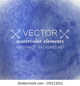Blue watercolor grunge vector background for your design.