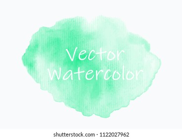 Blue watercolor hand drawn isolated vector wash spot on white background for text design, web. Eps 10