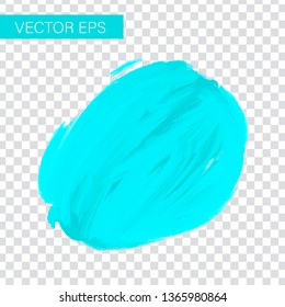Blue watercolor hand drawn isolated vector wash spot on white background