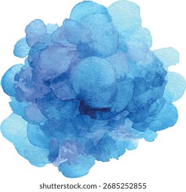 Vetor abstrato do blob de tinta azul aquarela	
