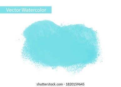 blue watercolor isolated vector wash spot on white background for text design, web. Eps 10