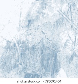 blue watercolor marble structure pattern with hard edged strokes and areas, vector illustration