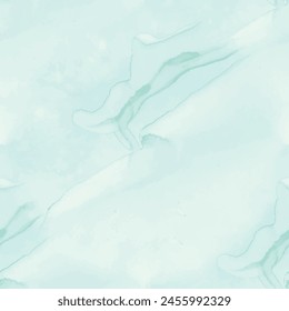 Blue Watercolor Ocean. Blue Seamless Abstract Ocean. Green Elegant Texture. Sea Subtle Vector Painting. Fluid Watercolor Background. Sea Seamless Background. Green Art Paint. Water Ocean Background.