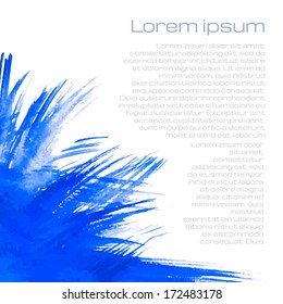 blue watercolor paint stain