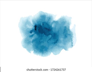blue watercolor paint stroke background vector illustration